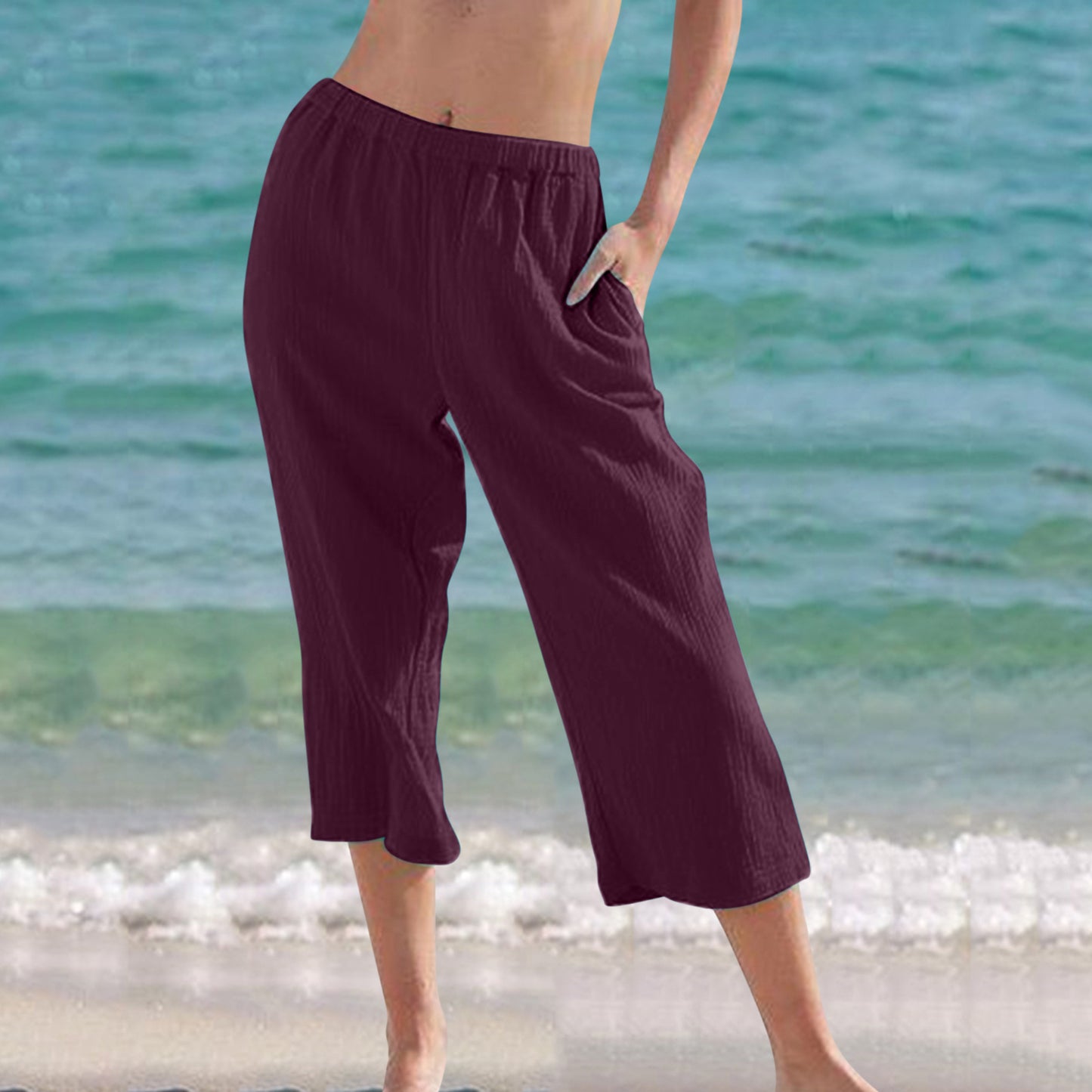 👖 Pantalon Court Femme Grande Taille – Uni & Confort Été | XL-Charmes