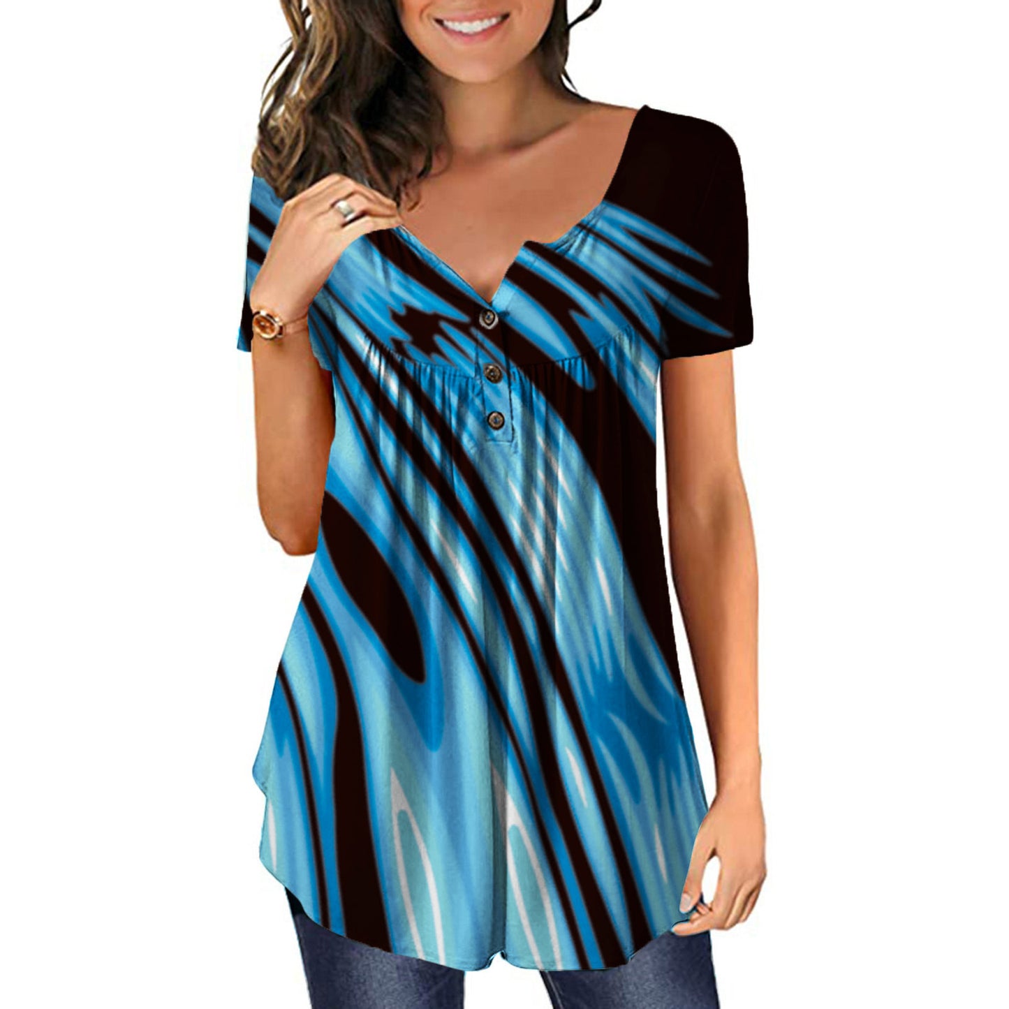 👚 Haut Dégradé Grande Taille Femme – Col V & Chic Léger | XL-Charmes