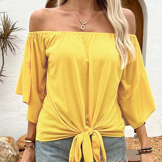 👚 T-shirt Épaules Dénudées Femme – Chic & Décontracté | Charme XL