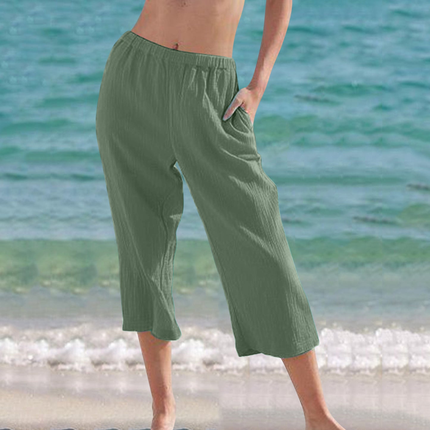 👖 Pantalon Court Femme Grande Taille – Uni & Confort Été | XL-Charmes