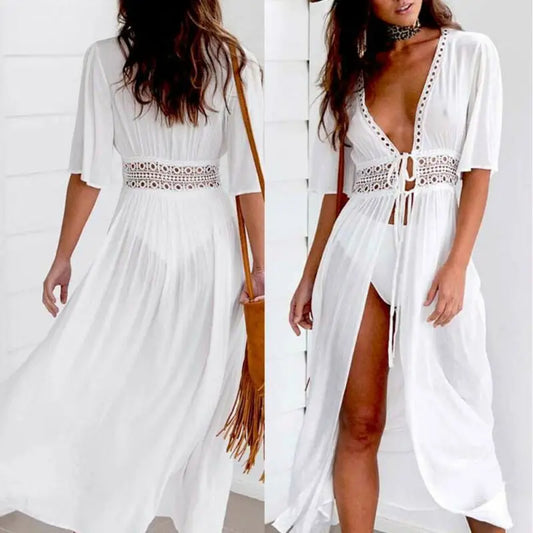 👗 Ensemble Bikini & Robe Plage Femme – Grande Taille S à XXXL Été 2024.