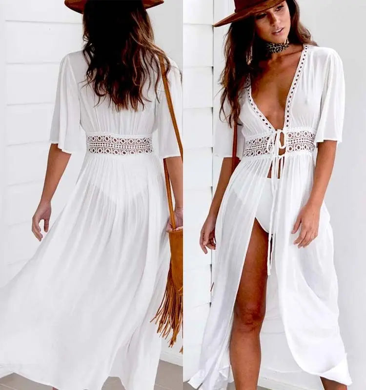 👗 Ensemble Bikini & Robe Plage Femme – Grande Taille S à XXXL Été 2024.