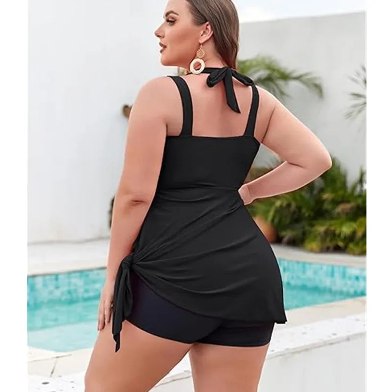 👙 Tankini Grande Taille Femme – Floral avec Shorty Intégré Été.