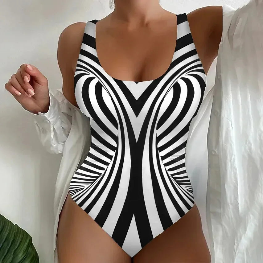 👙 Maillot 1 Pièce Push-Up 3D – Monokini Femme Grande Taille Été 2024.