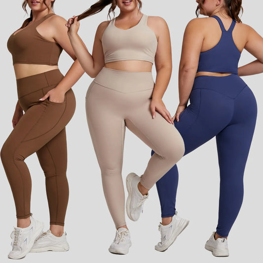 🧘 Ensemble Yoga Grande Taille Femme – Brassière & Legging Confort 3XL+.