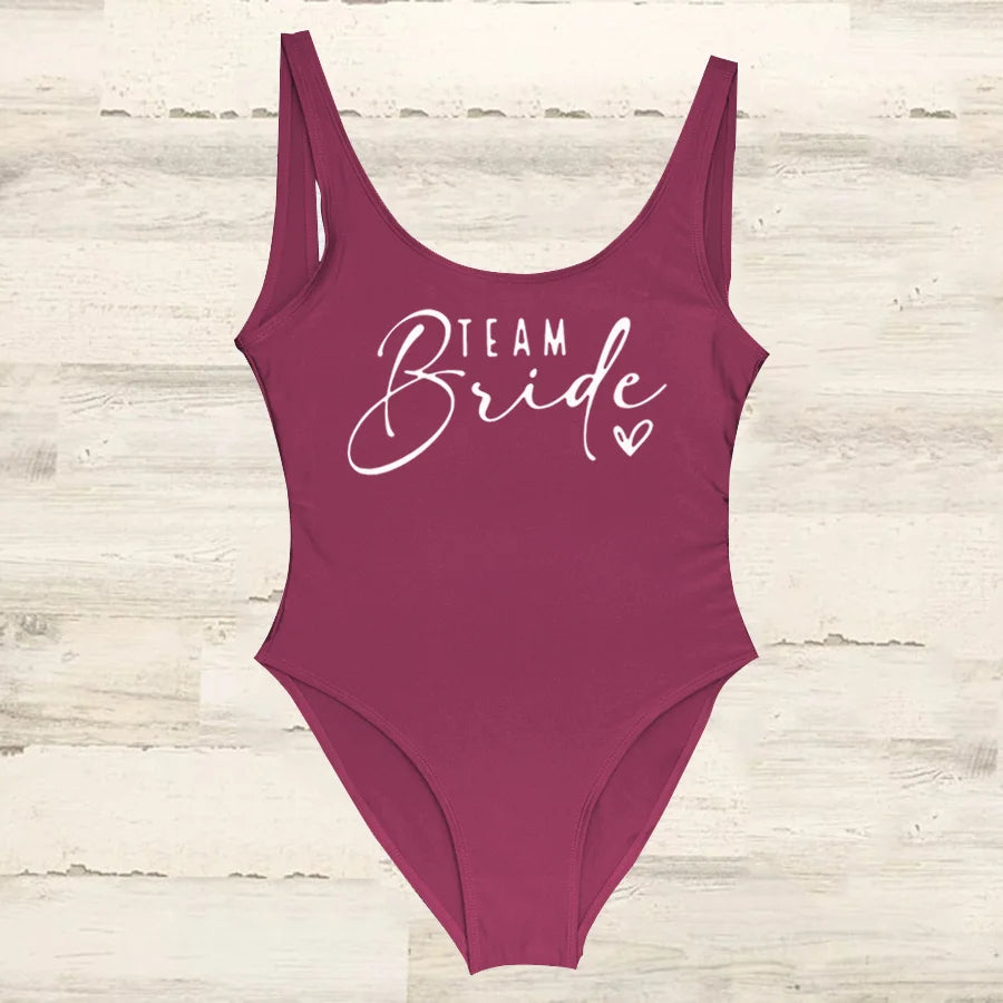 👙 Maillot Une Pièce Femme "Team Bride" – Spécial EVJF & Plage.