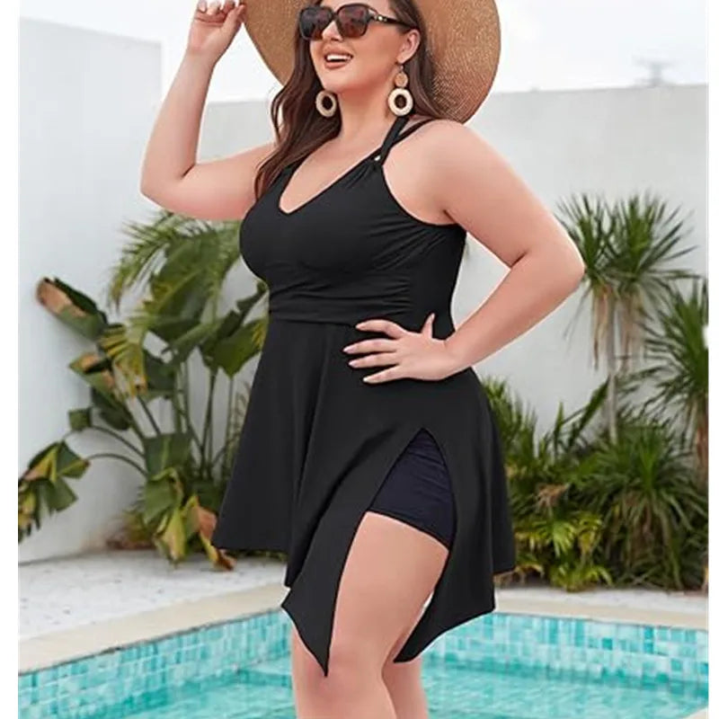 👙 Tankini Grande Taille Femme – Floral avec Shorty Intégré Été.
