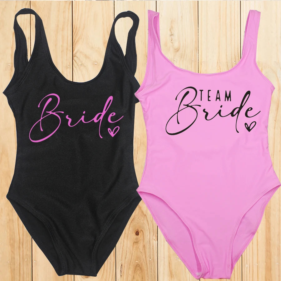 👙 Maillot Une Pièce Femme "Team Bride" – Spécial EVJF & Plage.