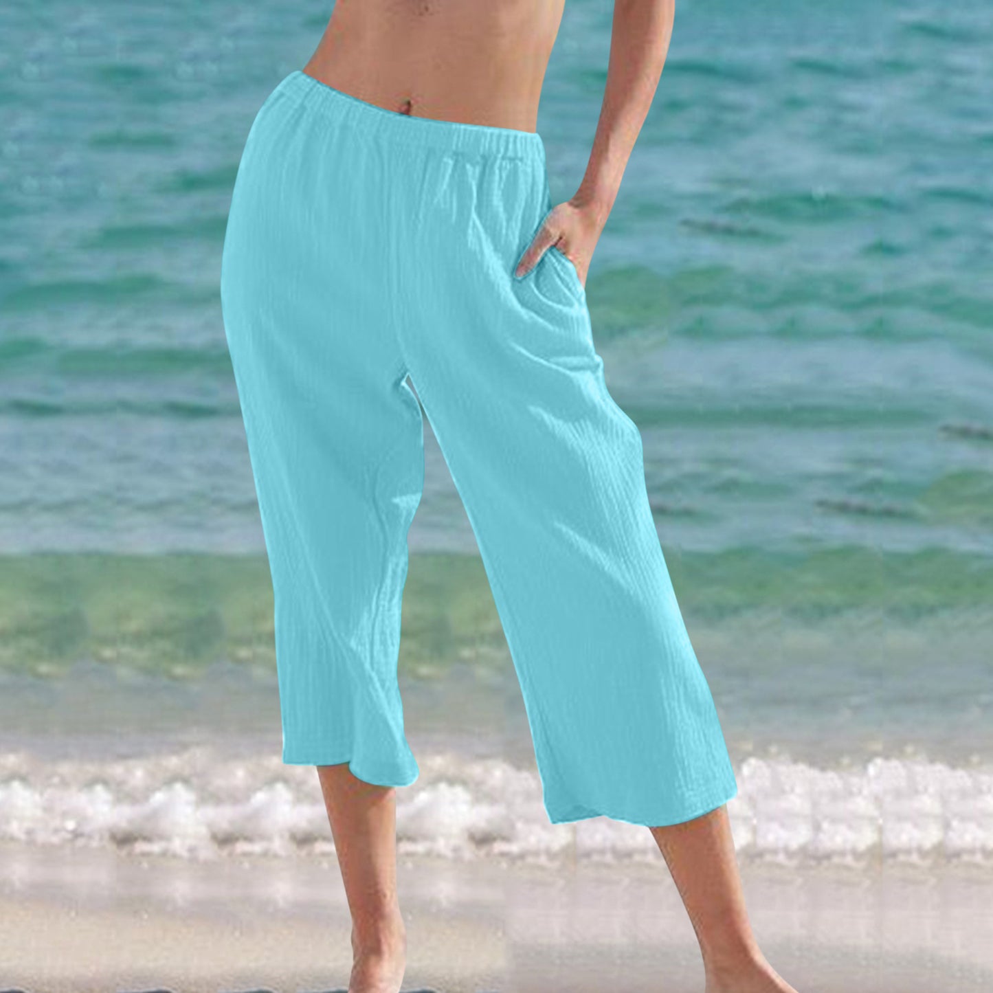 👖 Pantalon Court Femme Grande Taille – Uni & Confort Été | XL-Charmes