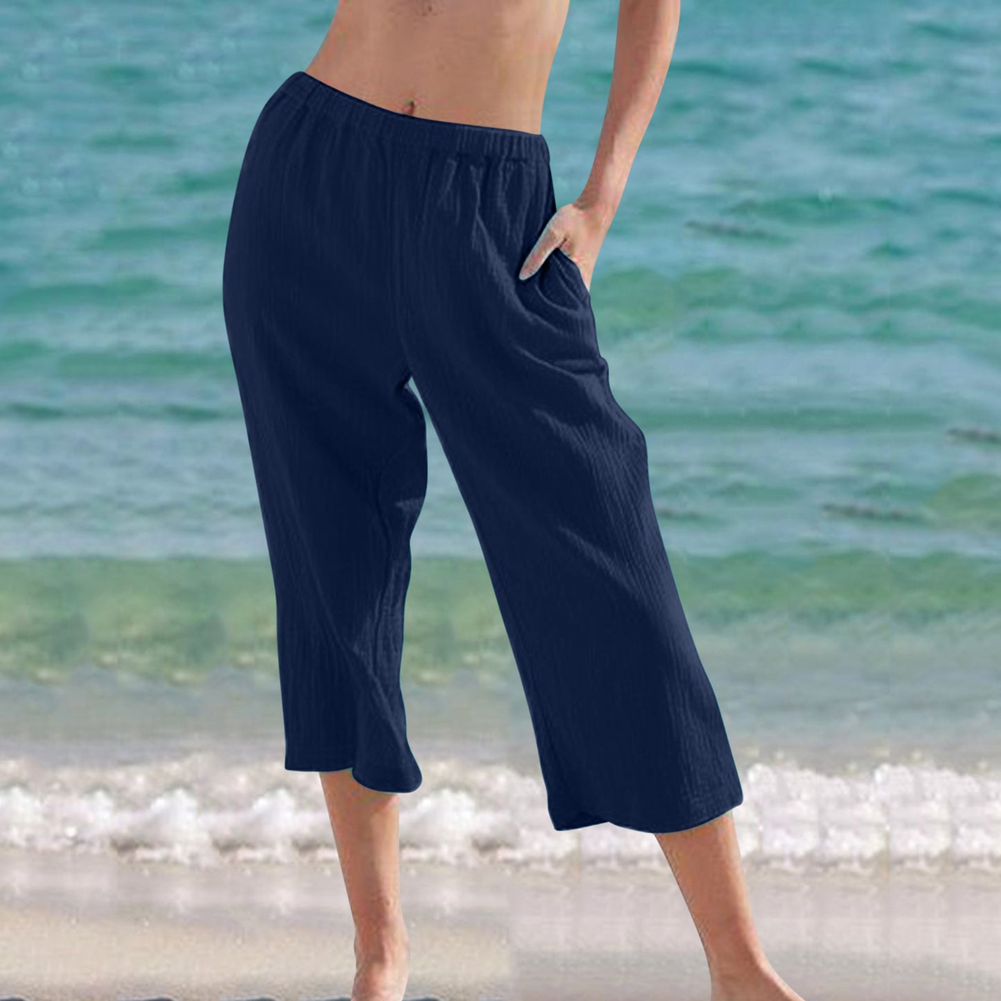 👖 Pantalon Court Femme Grande Taille – Uni & Confort Été | XL-Charmes