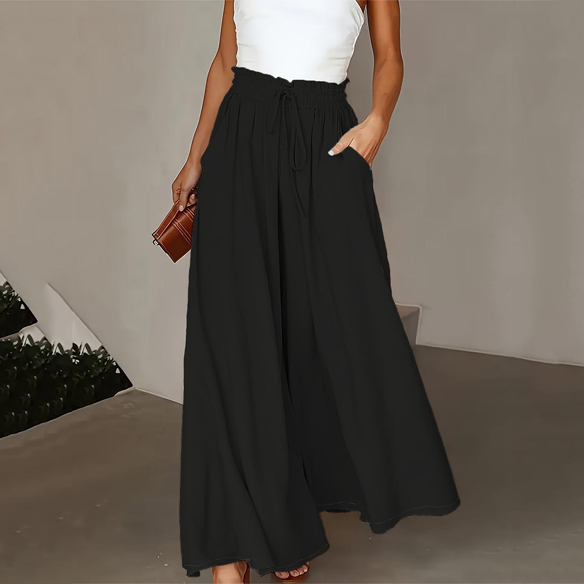 👖 Pantalon Palazzo Grande Taille – Taille Nouée & Jambes Larges | XL-Charm